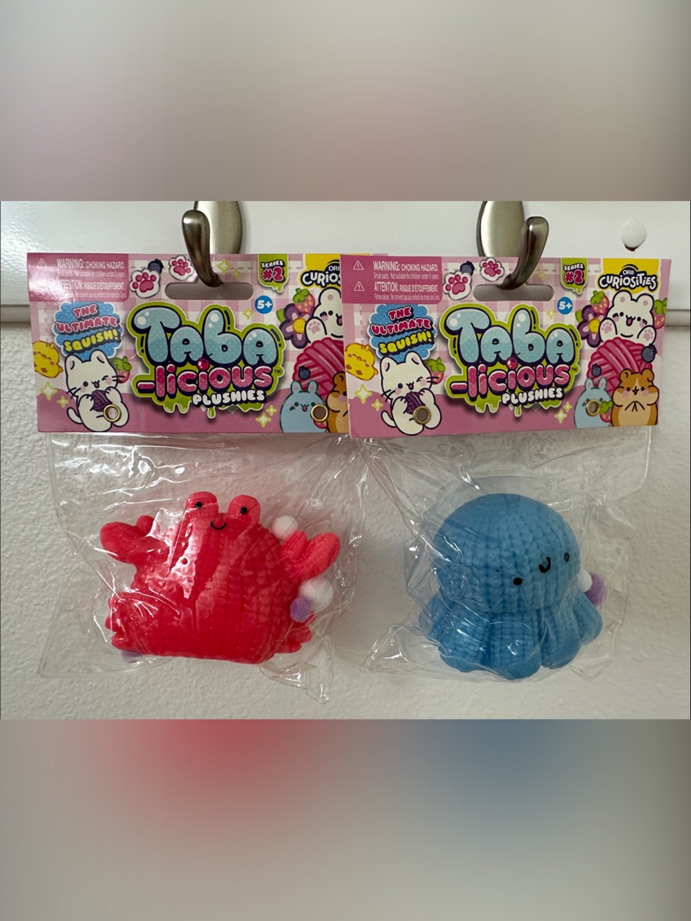 Taba-licious Plushies Sensory Squish Squishy Toys - Pink Crab & Blue Octopus